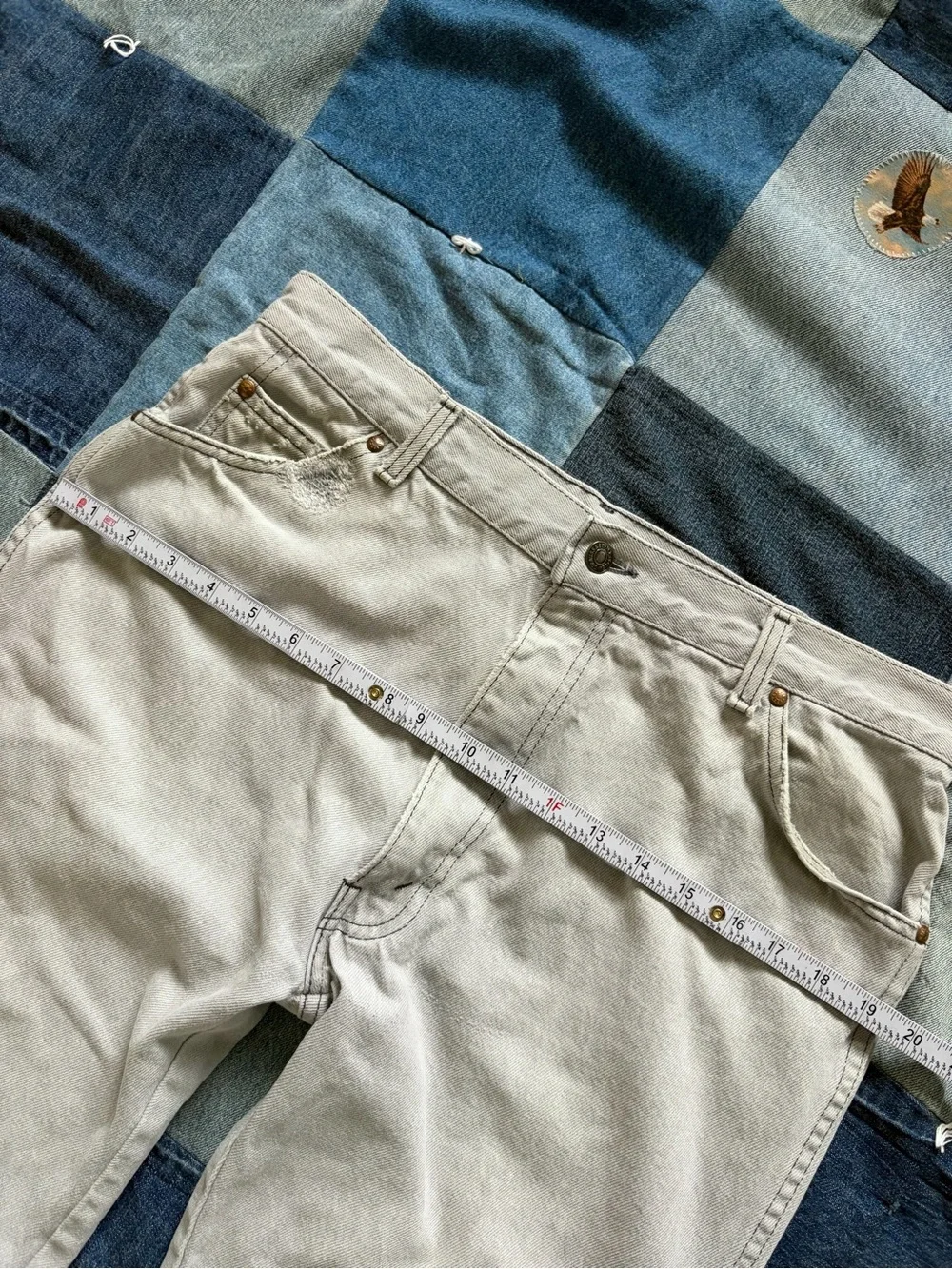 1990 Vintage Levis 557 For Cowboys Jeans Light Gray Denim Cropped 34x24.5